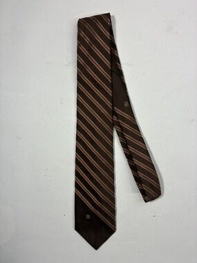 Men's Brown Striped Dress Tie - Classic Professional Style